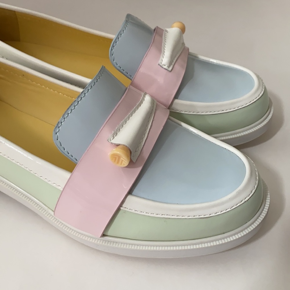 Tory Burch Color Block Pocket Tee Golf Loafer Flat - Picture 7 of 14